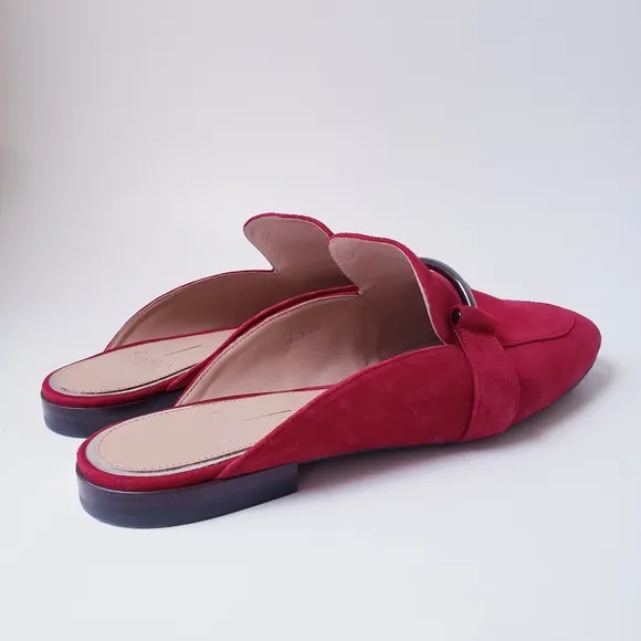Linea Paolo Dark Red Suede Slip-on Loafers