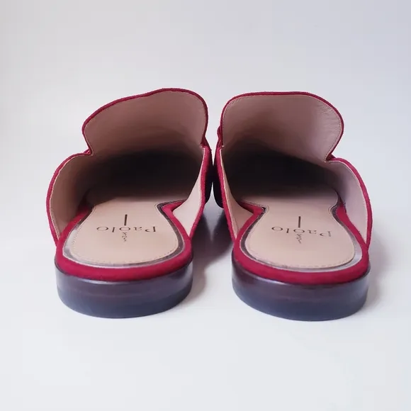 Linea Paolo Dark Red Suede Slip-on Loafers