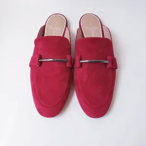Linea Paolo Dark Red Suede Slip-on Loafers