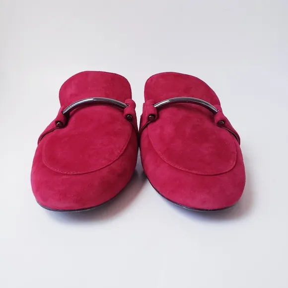 Linea Paolo Dark Red Suede Slip-on Loafers