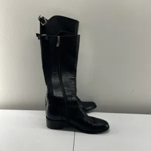 LK Bennett Boots Womens‎ 38 (US Approx 7.5) Black Tall Zip Stretch Panel Riding