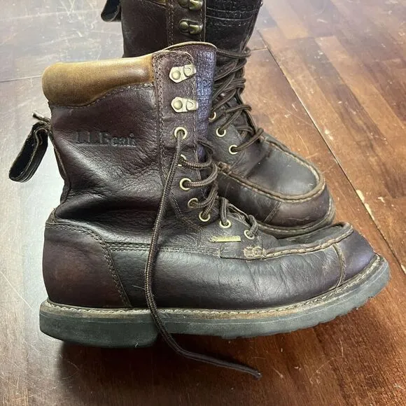 LL Bean Mens 8.5 Kangaroo Upland Hunter's Boots Goretex Insulated Moc Toe 169501