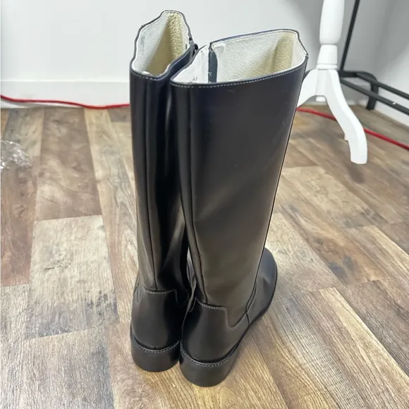L.L. BEAN WOMEN'S BRITISH BLACKLEATHER RIDING BOOTS SIZE 9.5W MADE IN BRAZIL
