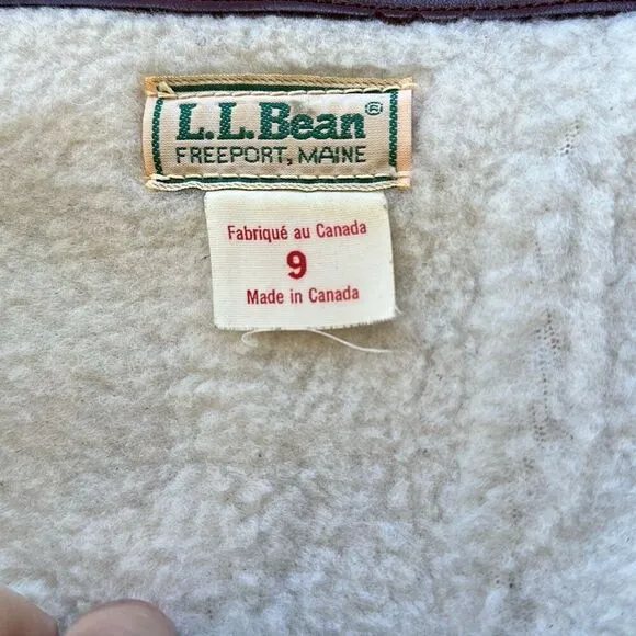 LL Bean Leather Zip Fleece Lined Riding Western Boots Womens Size 9