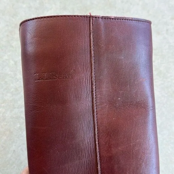 LL Bean Leather Zip Fleece Lined Riding Western Boots Womens Size 9