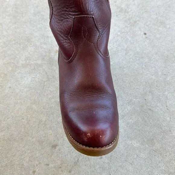 LL Bean Leather Zip Fleece Lined Riding Western Boots Womens Size 9