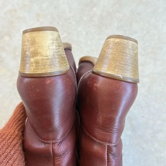 LL Bean Leather Zip Fleece Lined Riding Western Boots Womens Size 9