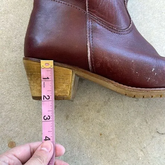 LL Bean Leather Zip Fleece Lined Riding Western Boots Womens Size 9