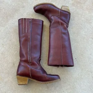 LL Bean Leather Zip Fleece Lined Riding Western Boots Womens Size 9