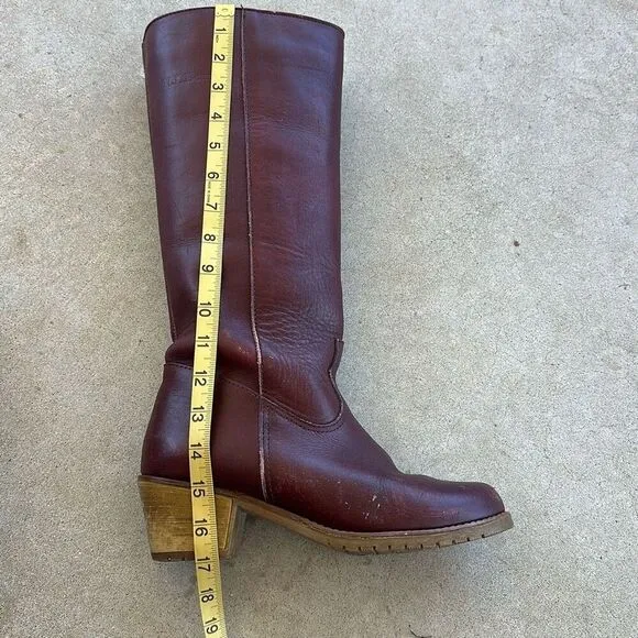 LL Bean Leather Zip Fleece Lined Riding Western Boots Womens Size 9