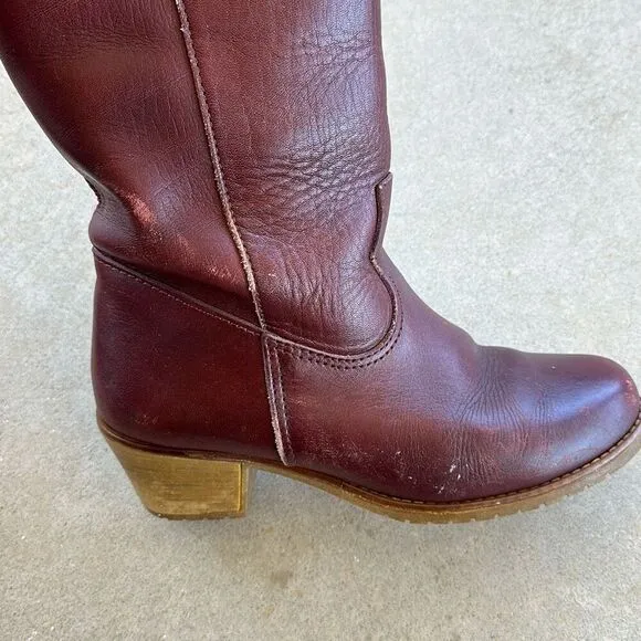 LL Bean Leather Zip Fleece Lined Riding Western Boots Womens Size 9