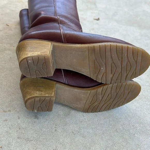 LL Bean Leather Zip Fleece Lined Riding Western Boots Womens Size 9