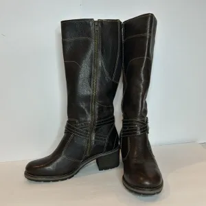 LLBean women’s Deerfield knee high leather dark brown boots. Size 8.5