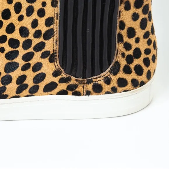 Loeffler Randall Crosby calf hair cheetah statement high top sneakers 10 neutral