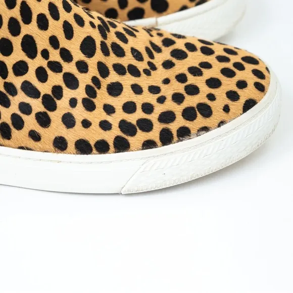 Loeffler Randall Crosby calf hair cheetah statement high top sneakers 10 neutral