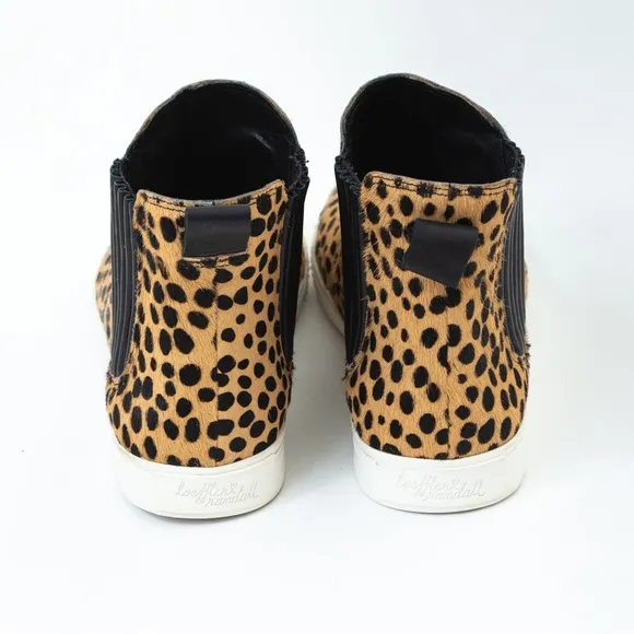 Loeffler Randall Crosby calf hair cheetah statement high top sneakers 10 neutral