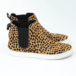 Loeffler Randall Crosby calf hair cheetah statement high top sneakers 10 neutral
