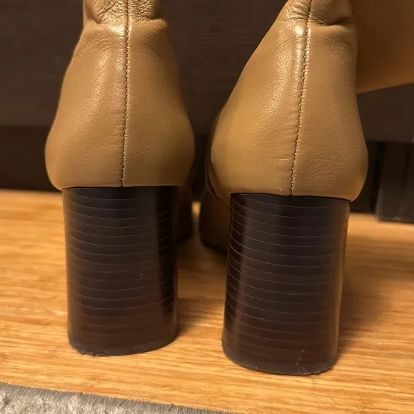 Loeffler Randall Elise Stretch Leather Bootie in Tobacco