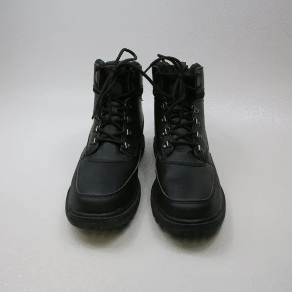 London Fog Black Leather Casual Dress Comfort Hiking Boots Mens Shoes Sz 12