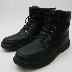 London Fog Black Leather Casual Dress Comfort Hiking Boots Mens Shoes Sz 12