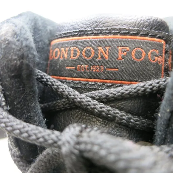 London Fog Black Leather Casual Dress Comfort Hiking Boots Mens Shoes Sz 12