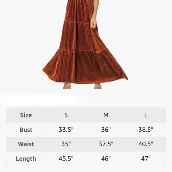Long Velvet Maxi Gown Holiday Dress Pumpkin Pie Rust Orange V Neck Stretchy New