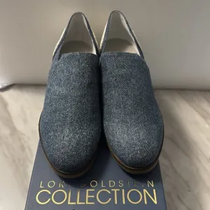 Lori Goldstein Collection Castiel Denim Lace Slip On Loafers size 8.5