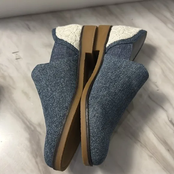 Lori Goldstein Collection Castiel Denim Lace Slip On Loafers size 8.5