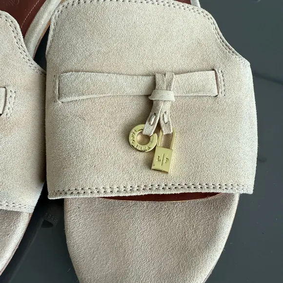 Loro Piano Summer Charms suede Sandals Sand Color size 38