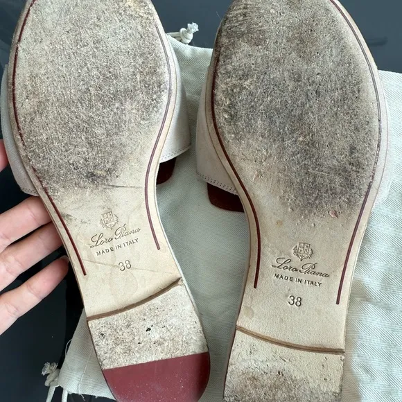 Loro Piano Summer Charms suede Sandals Sand Color size 38