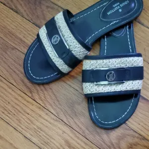 Louis Vuitton Black and Tan Women's Sandals