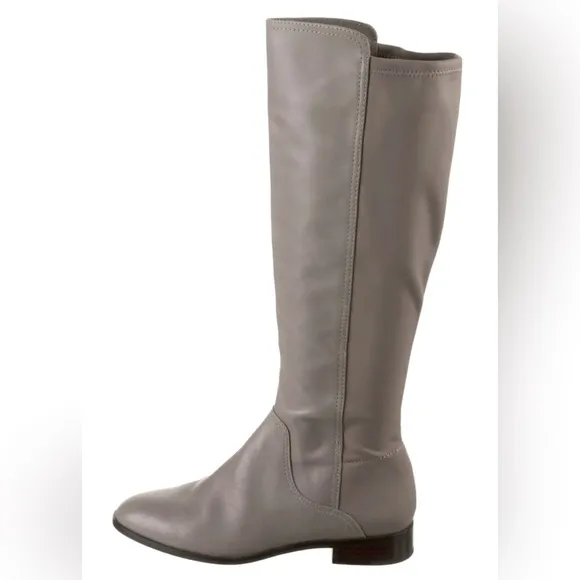 Louise et Cie Leather and Stretch Nylon Tall Riding Boots Gray Taupe Size 8 EUC
