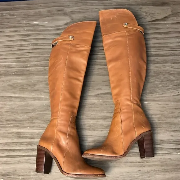 LOUISE ET CIE LEATHER TALL OVER THE KNEE RIDING BOOTS 6.5