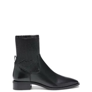 Louise Et Cie Stretch Ankle Boots Black Leather Size 7.5