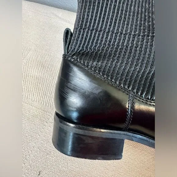 Louise Et Cie Stretch Ankle Boots Black Leather Size 7.5