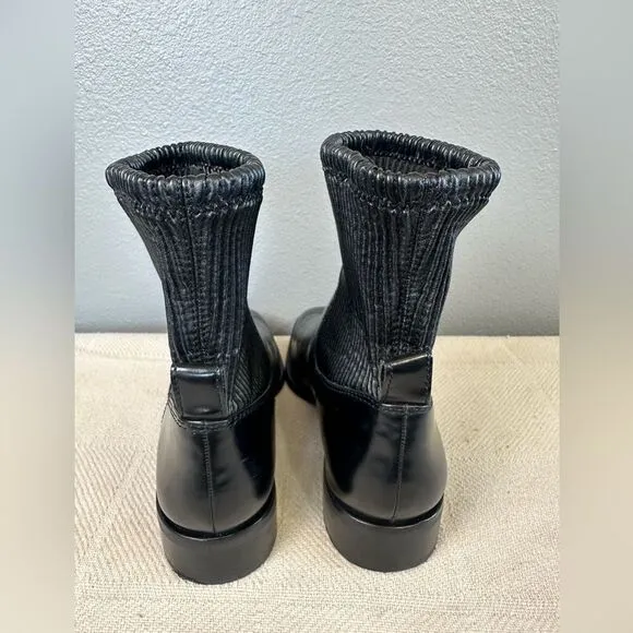 Louise Et Cie Stretch Ankle Boots Black Leather Size 7.5
