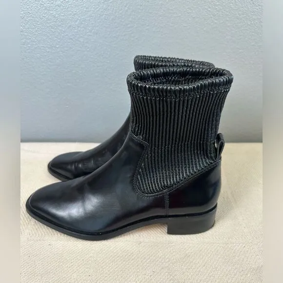 Louise Et Cie Stretch Ankle Boots Black Leather Size 7.5