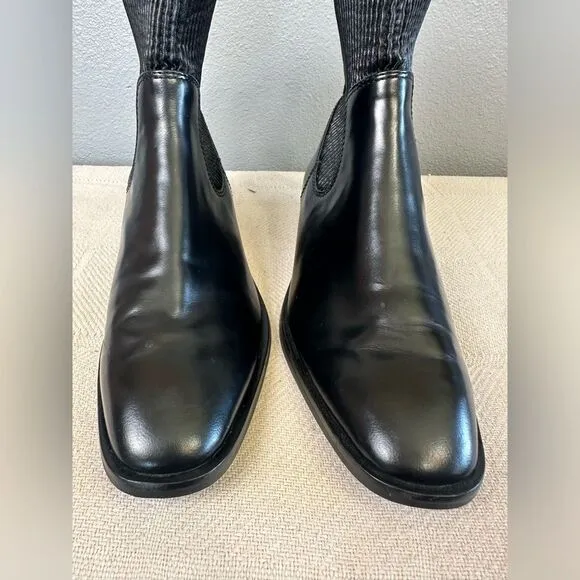 Louise Et Cie Stretch Ankle Boots Black Leather Size 7.5