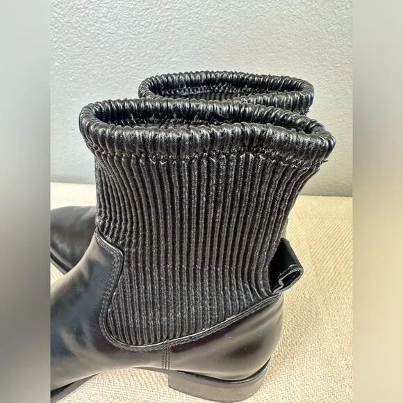 Louise Et Cie Stretch Ankle Boots Black Leather Size 7.5