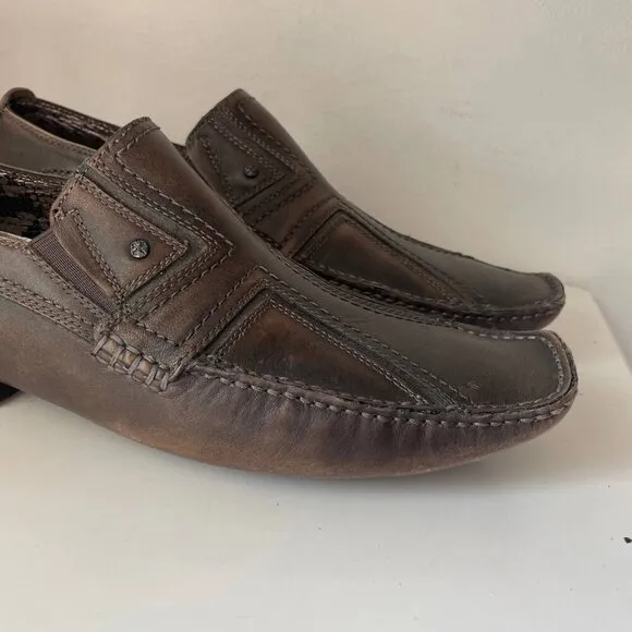 Lounge by Mark Nason Leather Slip-On Loafers Mens Size 9.5 Brown Fashion Evening