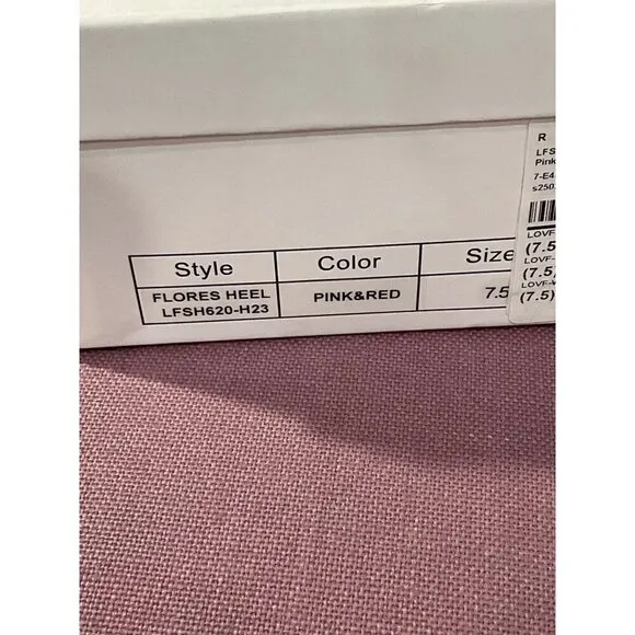 Lovers and Friends Flores High Heels in Pink &amp; Red 7.5 New with Box Womens Wrap