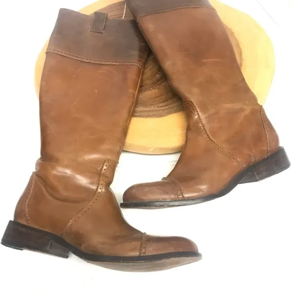 Lucchese Leather Knee High Riding Boots