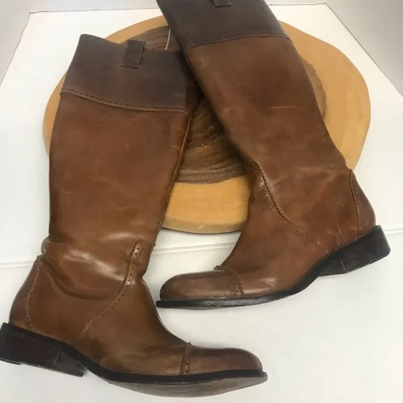 Lucchese Leather Knee High Riding Boots