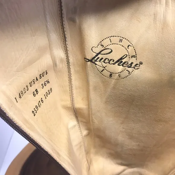 Lucchese Leather Knee High Riding Boots