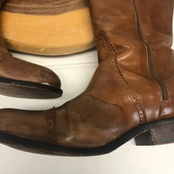 Lucchese Leather Knee High Riding Boots