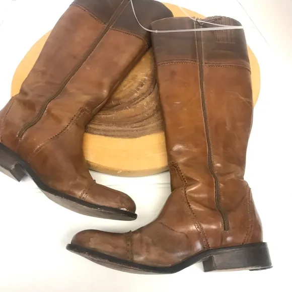 Lucchese Leather Knee High Riding Boots