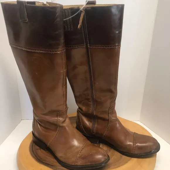 Lucchese Leather Knee High Riding Boots