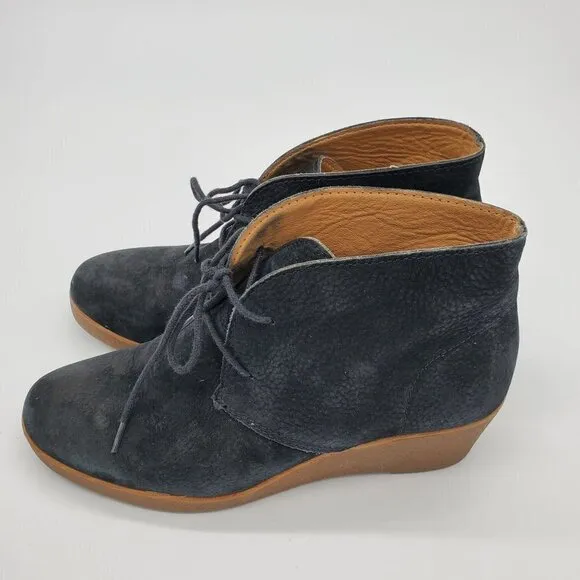LUCKY Brand Black Leather Lace Up Chukka Desert Boot Ankle Booties Boots Size 7M