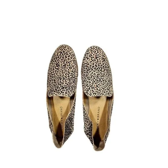 Lucky brand CAHILL Cheetah Slip-on Loafers Women's Size 8