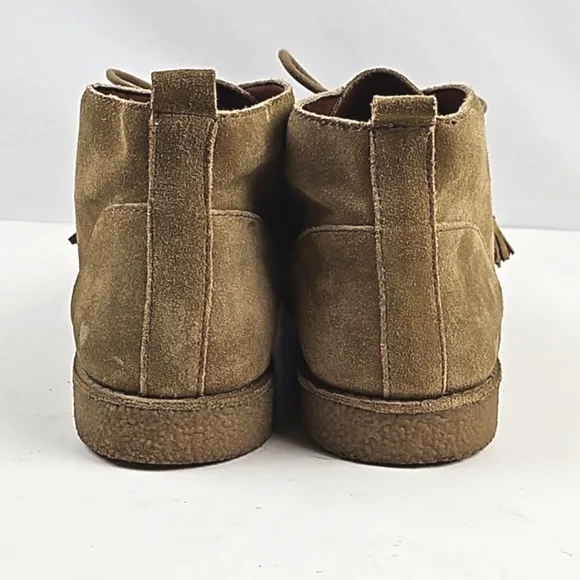 Lucky Brand Eberline Tan Suede Leather Lace Up Desert Ankle Bootie Size 10